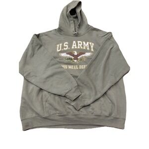US Army Bald Eagle Green Hoodie XL Military Army Grunge 90s Punk